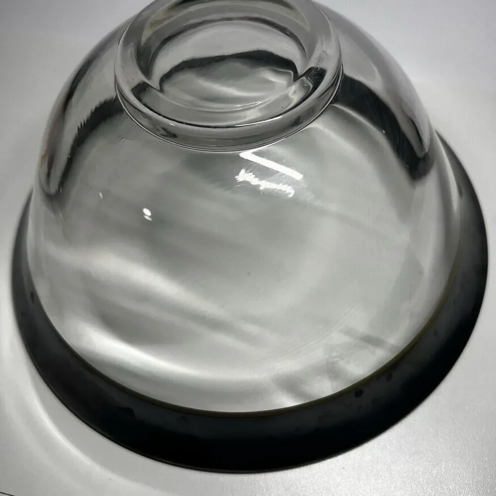Vintage Dorothy Thorpe Style Silver Deposit Glass Serving Salad Bowl MCM Large